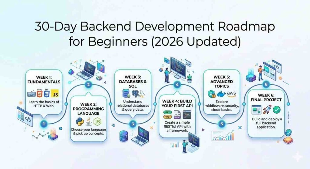 30-Day Backend Development Roadmap for Beginners (2026 updated)